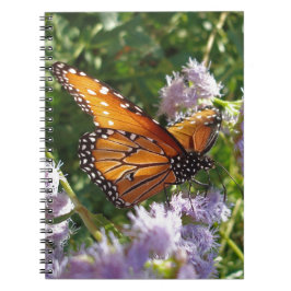 Cuaderno Monarca Mariposa Foto Naturaleza de la Flor Púrpur