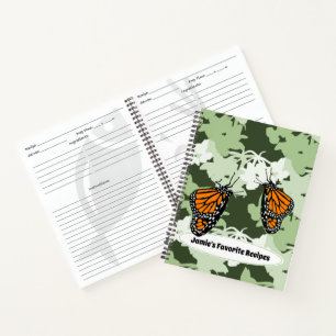 Cuaderno Monarch Butterflies Nombre personalizado Receta fa