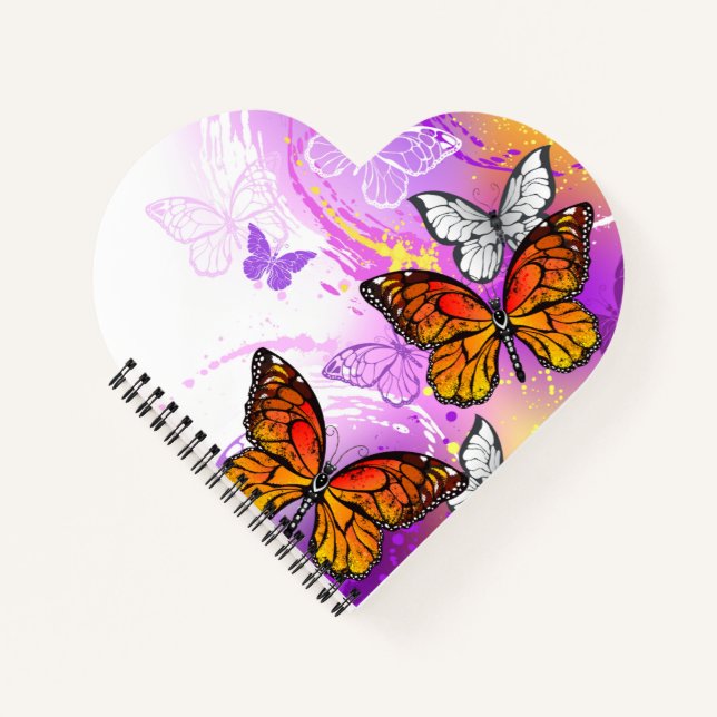 Cuaderno Monarch Butterflies on Purple Background (Anverso)