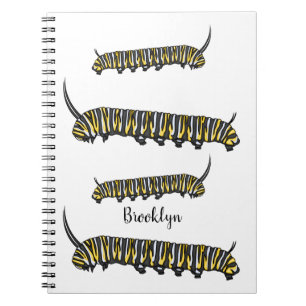 Cuaderno Monarch caterpillar cartoon illustration