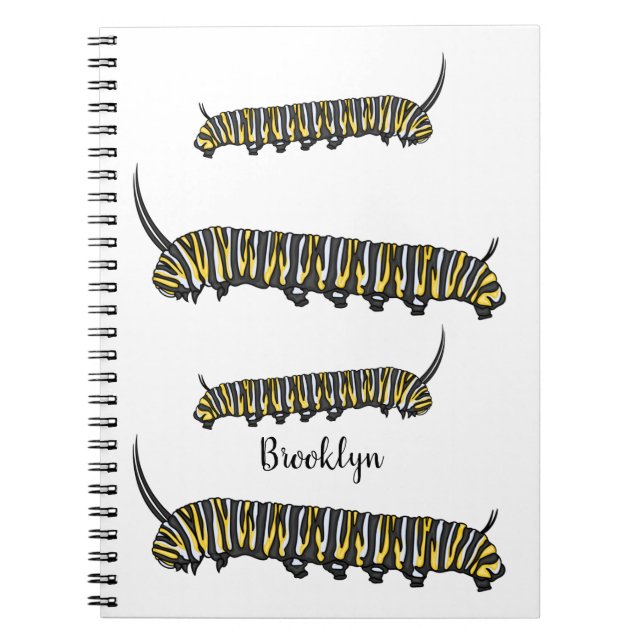 Cuaderno Monarch caterpillar cartoon illustration (Frente)