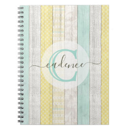 Cuaderno Moneda rústica y Boho amarillo Geo moderno persona