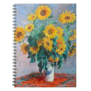Cuaderno Monet France Bouquet Sunflowers Impresionista Peop