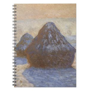 Cuaderno Monet Haystacks en un bloc de notas en espiral de