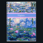 Cuaderno Monet - plantilla Water Lilies 1919<br><div class="desc">La famosa pintura de Claude Monet,  Water Lilies,  1919,  plantilla,  lista para personalizar. Inserte su propio nombre/texto en lugar de Virginia.</div>