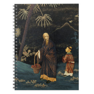 Cuaderno Monje y Niño Japonés Antiguo G.A. Audsley