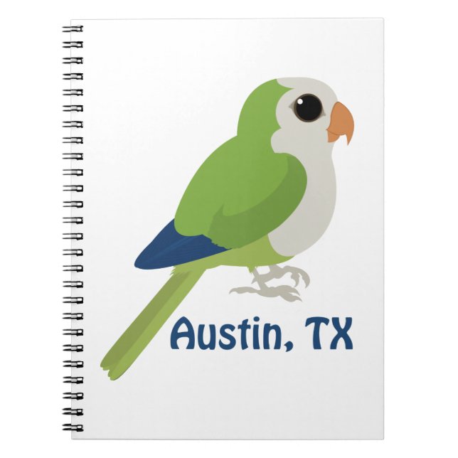 Cuaderno Monk Parakeet - Austin, Texas (Frente)