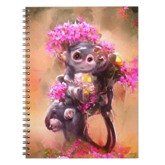 Cuaderno Mono bebé con flores