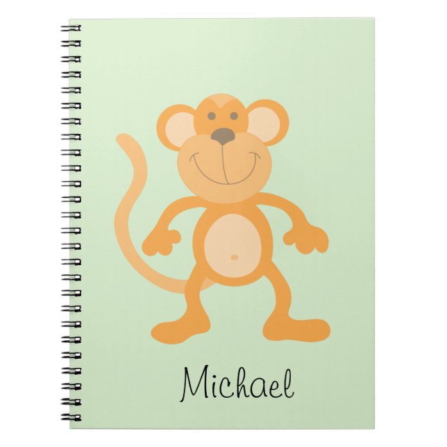 Cuaderno Mono de dibujos animados lindo (Frente)