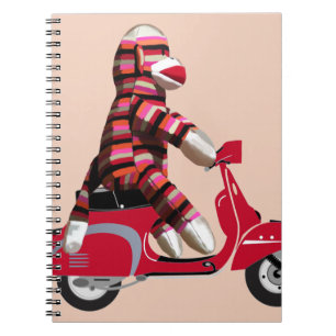 Cuaderno Mono de media luna rojo