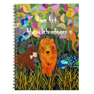 Cuaderno Mono de pavo real de tigre de jungla asiática