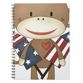 Cuaderno Mono del calcetín con los cohetes
