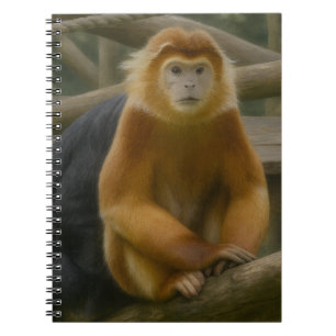 Cuaderno Mono desnudo en refugio de Woodland
