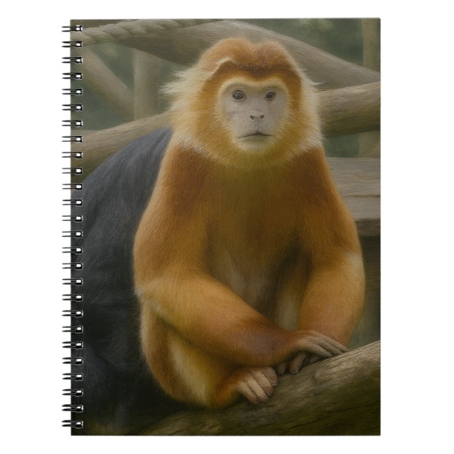 Cuaderno Mono desnudo en refugio de Woodland (Frente)