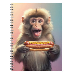 Cuaderno Mono lindo con hotdog
