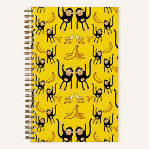 Cuaderno Mono Lindo y Estampado de Plátano