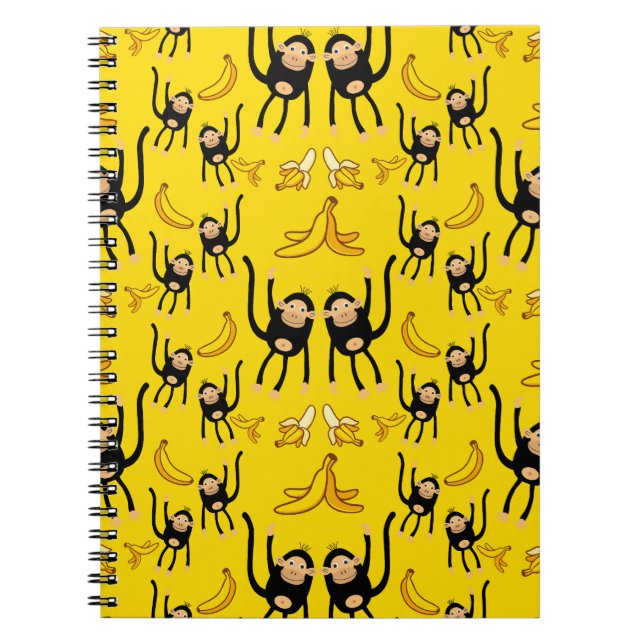 Cuaderno Mono Lindo y Estampado de Plátano (Frente)