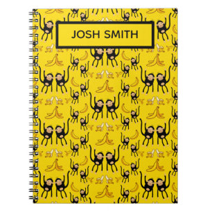 Cuaderno Mono Lindo y Estampado de Plátano