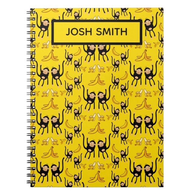 Cuaderno Mono Lindo y Estampado de Plátano (Frente)