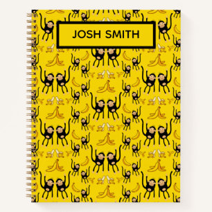 Cuaderno Mono Lindo y Estampado de Plátano