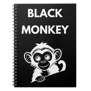 Cuaderno Mono Negro Pequeño y Lindo