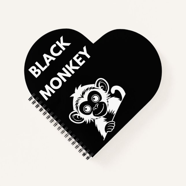 Cuaderno Mono Negro Pequeño y Lindo (Anverso)