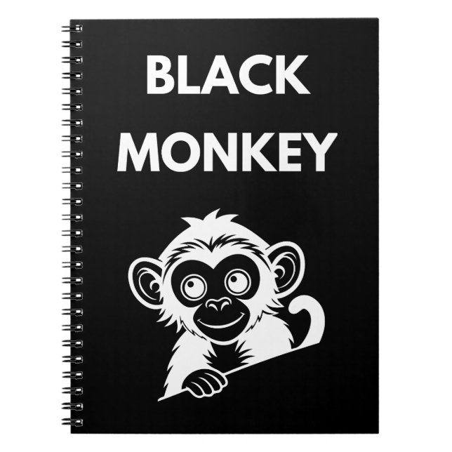 Cuaderno Mono Negro Pequeño y Lindo (Frente)