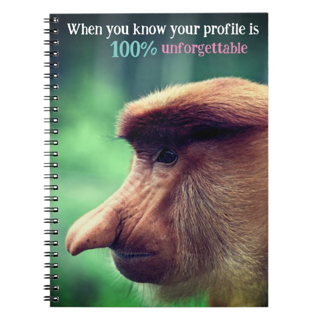 Cuaderno Mono probóscide divertido (Frente)