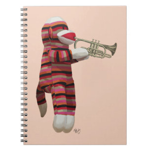Cuaderno Mono sock jugando a la trompeta 2