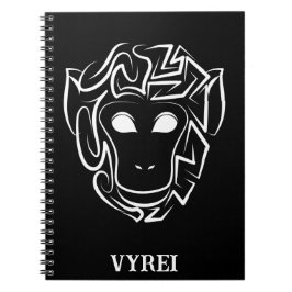 Cuaderno Mono tribal blanco y negro