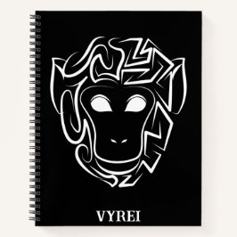Cuaderno Mono tribal blanco y negro