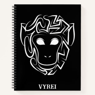 Cuaderno Mono tribal blanco y negro
