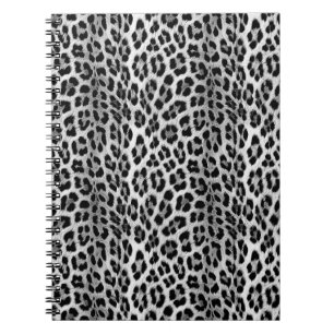 Cuaderno Monocromo blanco y negro, patrón leopardo