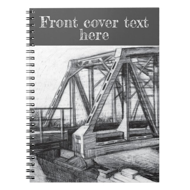 Cuaderno Monocromo del puente antiguo pencilart (Frente)
