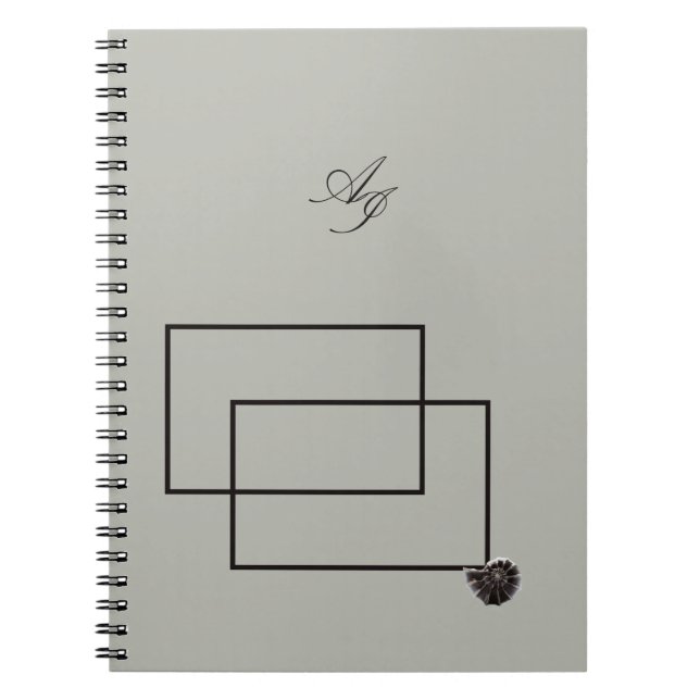 Cuaderno Monocromo neutro de la vida marina de Japón (Frente)