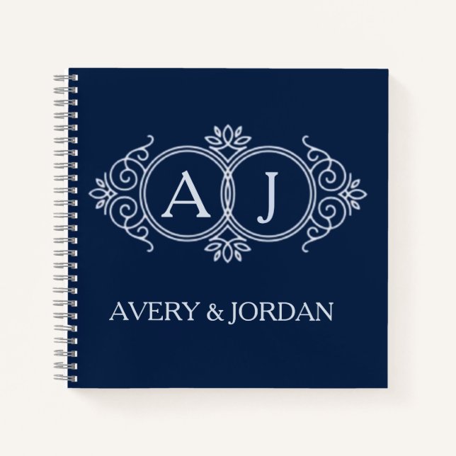 Cuaderno Monogram couple initials Welcome luxurious wedding (Anverso)