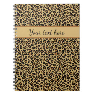 Cuaderno Monogram Name Leopard Print Cheetah Animal Pattern