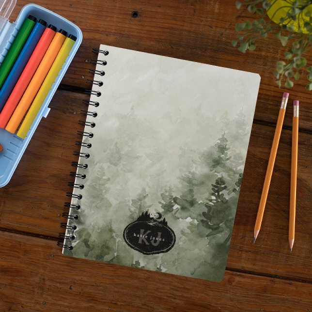 Cuaderno Monogram Nature Stamp | Custom Name (Subido por el creador)