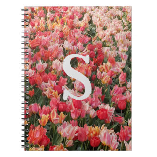 Cuaderno Monogram Pink Tulip Flower iPhone Case