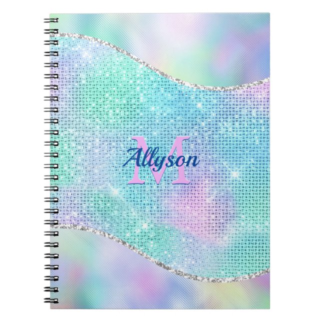 Cuaderno Monograma 3D, nombre, espuma irlandesa (Frente)
