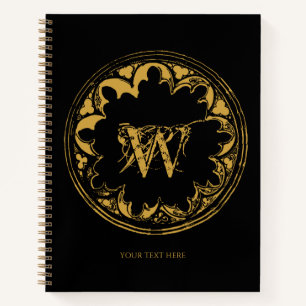 Cuaderno Monograma alterado de la vendimia rusa del oro y n