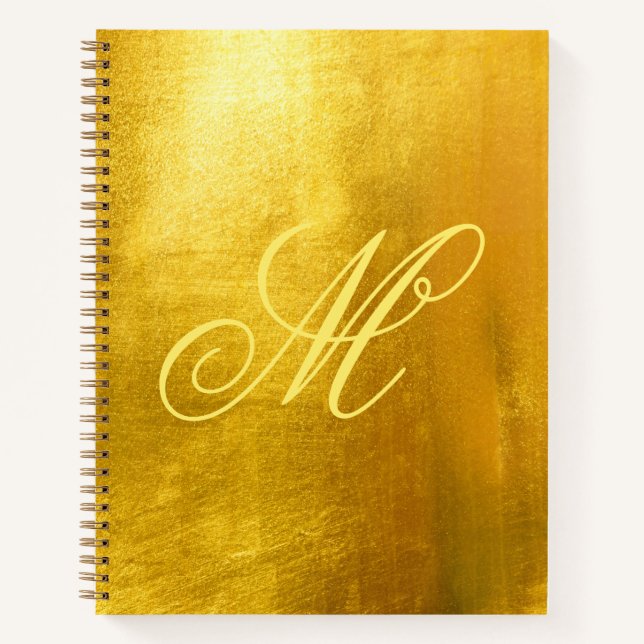 Cuaderno Monograma amarillo brillante Relieve metalizado do (Anverso)