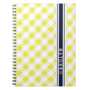 Cuaderno monograma amarillo de muy buen gusto elegante del