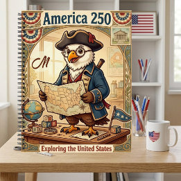 Cuaderno Monograma Antiguo Patriótico del Aniversario 250 d