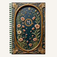 Monograma Art Nouveau de Whimsical Wildflower
