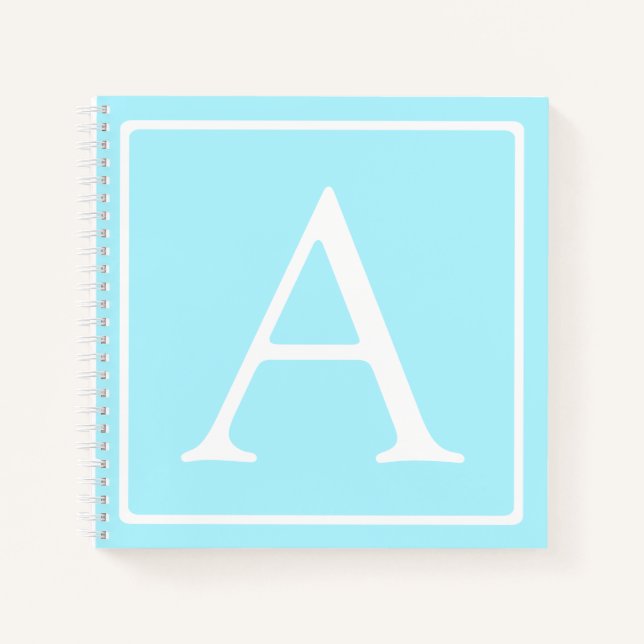 Cuaderno Monograma azul cielo simple (Anverso)
