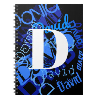 Cuaderno Monograma azul creativo
