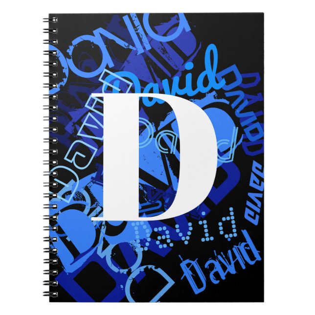 Cuaderno Monograma azul creativo (Frente)