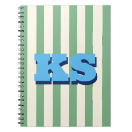 Cuaderno Monograma Azul Personalizado, Iniciales Personaliz