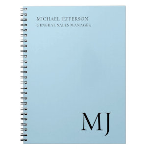 Cuaderno Monograma Azul Plano Negocio de Moda